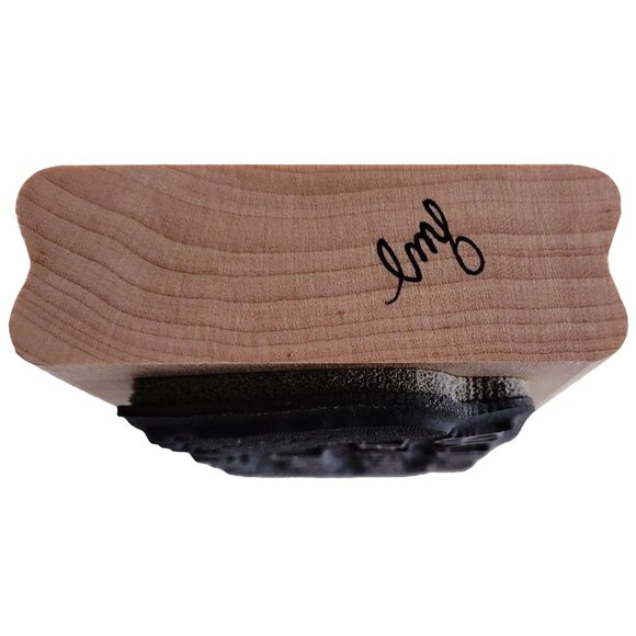 Baby Footprints Rubber Stamp "Our House Has Grown By Two Feet" Stamp Oasis Wood - Picture 5 of 5